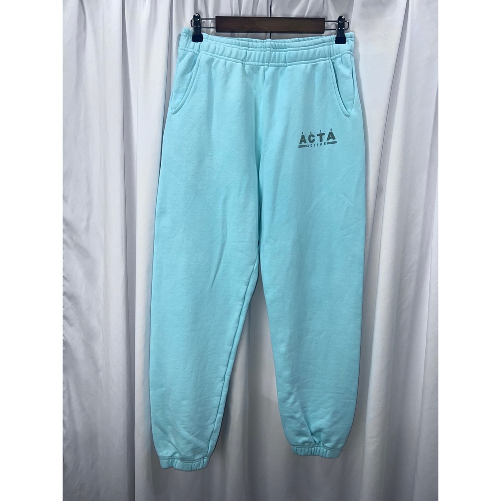 ACTA Wear 2018 Active Sweatpants Light Blue Cotton Joggers Mens Small